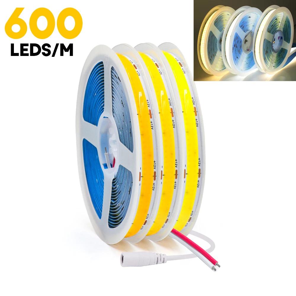 COB LED Ʈ Ʈ  ο  Ʈ 600 LEDs/m       RA90, 12V, 24V, ȭƮ,  ȭƮ, ߷ ȭƮ